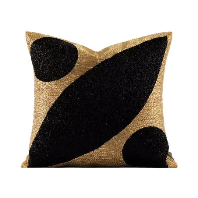 Abstract High-Contrast Artisan Pillow