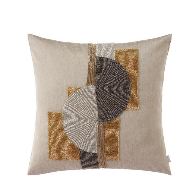 Multi-Textured Beaded Patchwork Pillow